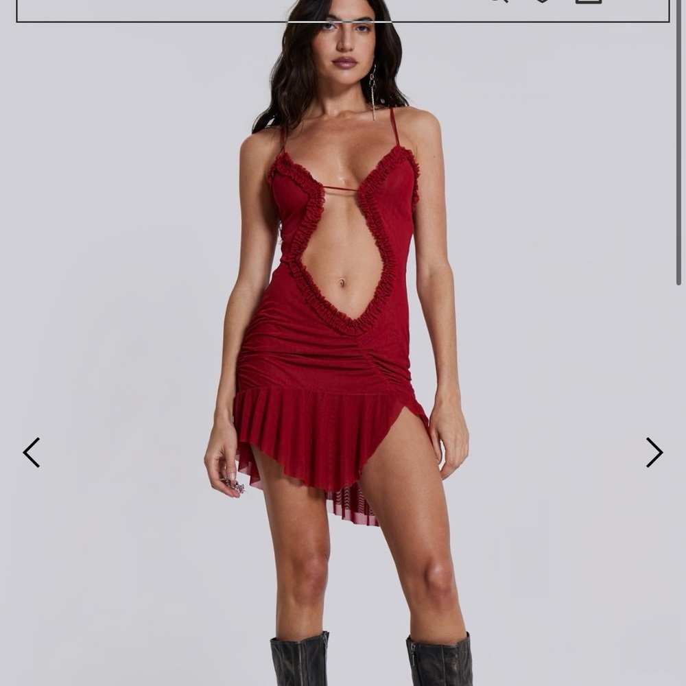 Jaded London Scarlet Red Mini Fatale Dress